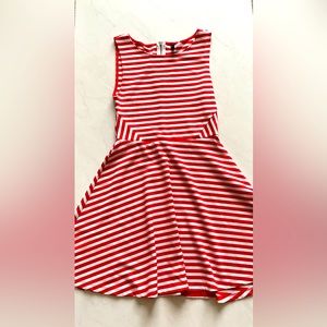 H&M red and white striped dress